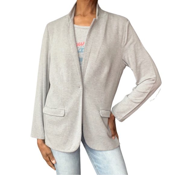 PHILOSOPHY ALL GREY ONE BUTTON LONG SLEEVE BUSINESS JACKET - Picture 1 of 6